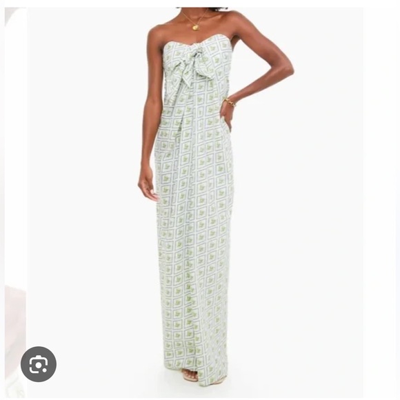 CAROLINE CONSTAS White Diamond Palm Kaia Dress - Picture 6 of 9